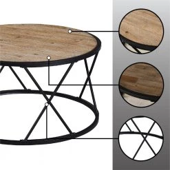 Bristol 32 in. Black Medium Round Wood Coffee Table by FirsTime & Co. -Sorbus Sales Store aged black firstime co coffee tables 70180 44 1000