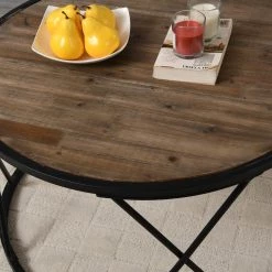 Bristol 32 in. Black Medium Round Wood Coffee Table by FirsTime & Co. -Sorbus Sales Store aged black firstime co coffee tables 70180 4f 1000