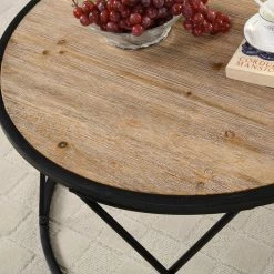 Bristol 32 in. Black Medium Round Wood Coffee Table by FirsTime & Co. -Sorbus Sales Store aged black firstime co coffee tables 70180 c3 1000