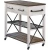 Aurora Farmhouse Aged White Rolling Kitchen Cart with Rustic Wood Top by FirsTime & Co. 2 Aurora Farmhouse Aged White Rolling Kitchen Cart with Rustic Wood Top by FirsTime & Co. -Sorbus Sales Store aged white firstime co kitchen carts 70126 64 1000