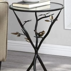 24 in. Antique Bronze Bird and Branches Tripod Side Table by FirsTime & Co. -Sorbus Sales Store antique bronze firstime co end side tables btgbrd 1f 1000