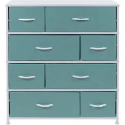 11.5 in. L x 34 in. W x 36 in. H 8-Drawer Aqua Dresser Steel Frame Wood Top Easy Pull Fabric Bins by Sorbus -Sorbus Sales Store aqua sorbus kids dressers drw 8d aq fa 1000