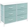 11.75 in. L x 31.5 in. W x 24.62 in. H 6-Drawer Aqua Dresser Steel Frame Wood Top Easy Pull Fabric Bins by Sorbus -Sorbus Sales Store aqua sorbus kids dressers drw cu6 aq 64 1000