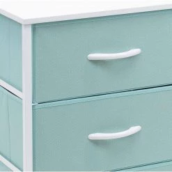 11.75 in. L x 31.5 in. W x 24.62 in. H 6-Drawer Aqua Dresser Steel Frame Wood Top Easy Pull Fabric Bins by Sorbus -Sorbus Sales Store aqua sorbus kids dressers drw cu6 aq 76 1000