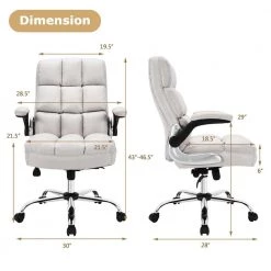 Linen Fabric Seat Reclining Height Adjustable Swivel Ergonomic Office Chair with High Back and Flip-up Arm in Beige by ANGELES HOME -Sorbus Sales Store beige angeles home ergonomic chairs m67 8hw369be 4f 1000
