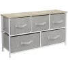 5-Drawer Marble Black Dresser White Frame Wood Top Easy Pull Fabric Bins 11.87 in. L x 39.5 in. W x 24.62 in. H by Sorbus 2 5-Drawer Marble Black Dresser White Frame Wood Top Easy Pull Fabric Bins 11.87 in. L x 39.5 in. W x 24.62 in. H by Sorbus -Sorbus Sales Store beige sorbus dressers drw cu5 bi 64 1000