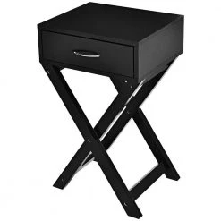 16 in. W x 13 in. D X-shape Leg Black End Side Table with Drawer by ANGELES HOME -Sorbus Sales Store black angeles home end side tables m66 8hw180bk c3 1000