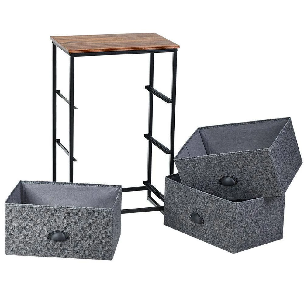 12 in. Black 29 in. Rectangular MDF End Table with 3 Drawers by ANGELES HOME 8 12 in. Black 29 in. Rectangular MDF End Table with 3 Drawers by ANGELES HOME - Image 6