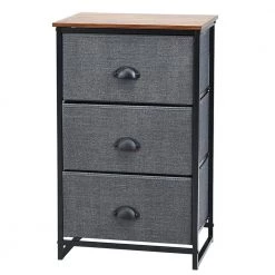 12 in. Black 29 in. Rectangular MDF End Table with 3 Drawers by ANGELES HOME
