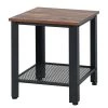 16 in. Black 18 in. Square Wood End Table with Shelf 2-Tier by ANGELES HOME -Sorbus Sales Store black angeles home end side tables sa61 9hw493bk 64 1000