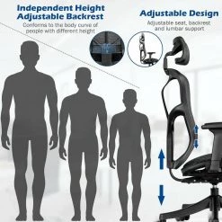 Black Mesh Headrest, Armrest and Seat Height Adjustable High Back Ergonomic Office Chair by ANGELES HOME -Sorbus Sales Store black angeles home ergonomic chairs m10 8cb109dk 44 1000