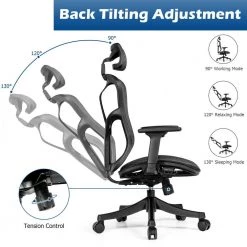Black Mesh Headrest, Armrest and Seat Height Adjustable High Back Ergonomic Office Chair by ANGELES HOME -Sorbus Sales Store black angeles home ergonomic chairs m10 8cb109dk 66 1000