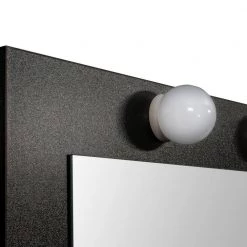 Black Wooden Makeup Vanity Table with 9 LED Light Bulbs and Drawers, 38.78 in. W x 19.29 in. D x 59.84 in. H by ANGELES HOME -Sorbus Sales Store black angeles home makeup vanities myf36274r 1f 1000