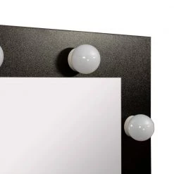 Black Wooden Makeup Vanity Table with 9 LED Light Bulbs and Tools-organized Unit 26.38 in. W x 16.93 in. D x 61.02 in. H by ANGELES HOME -Sorbus Sales Store black angeles home makeup vanities myf36275r 1f 1000