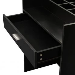 Black Wooden Makeup Vanity Table with 9 LED Light Bulbs and Tools-organized Unit 26.38 in. W x 16.93 in. D x 61.02 in. H by ANGELES HOME -Sorbus Sales Store black angeles home makeup vanities myf36275r 4f 1000