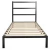 81 in. W Black Twin Size Steel Frame Metal Bed Platform Frame with Headboard by ANGELES HOME -Sorbus Sales Store black angeles home platform beds hw65 8ck 285 t 64 1000