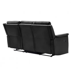 77.5 in. Square Arm Faux Leather 3-Seater Sofa Manual Reclining Motion Straight Sofa with Cup Holders in Black by ANGELES HOME -Sorbus Sales Store black angeles home sofas couches m28578r6 44 1000