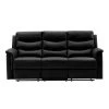 77.5 in. Square Arm Faux Leather 3-Seater Sofa Manual Reclining Motion Straight Sofa with Cup Holders in Black by ANGELES HOME -Sorbus Sales Store black angeles home sofas couches m28578r6 64 1000
