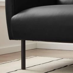 Black Faux Leather Futon Sofa Bed with Box Tufting by Lucid Comfort Collection -Sorbus Sales Store black faux leather lucid comfort collection futons lucc0002ssf81fk 77 1000