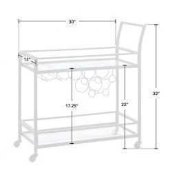30 in. x 13 in. x 32.5 in. Rectangular Metal Black Francesca Bar Cart by FirsTime & Co. -Sorbus Sales Store black firstime co bar carts 70285 1f 1000