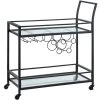 30 in. x 13 in. x 32.5 in. Rectangular Metal Black Francesca Bar Cart by FirsTime & Co. -Sorbus Sales Store black firstime co bar carts 70285 64 1000