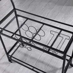 30 in. x 13 in. x 32.5 in. Rectangular Metal Black Francesca Bar Cart by FirsTime & Co. -Sorbus Sales Store black firstime co bar carts 70285 fa 1000 1