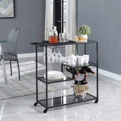 35 x 12.25 x 34 in Rectangular Metal FirsTime & Co. Black Evelyn Bar Cart 11 35 x 12.25 x 34 in Rectangular Metal FirsTime & Co. Black Evelyn Bar Cart -Sorbus Sales Store black firstime co bar carts 70490 31 1000