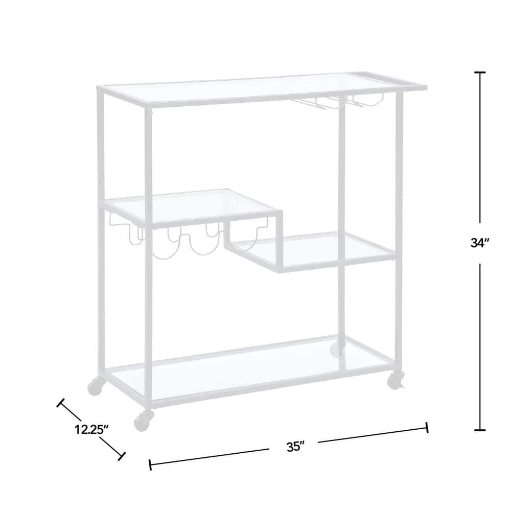 35 x 12.25 x 34 in Rectangular Metal FirsTime & Co. Black Evelyn Bar Cart 6 35 x 12.25 x 34 in Rectangular Metal FirsTime & Co. Black Evelyn Bar Cart - Image 4