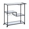 35 x 12.25 x 34 in Rectangular Metal FirsTime & Co. Black Evelyn Bar Cart -Sorbus Sales Store black firstime co bar carts 70490 64 1000