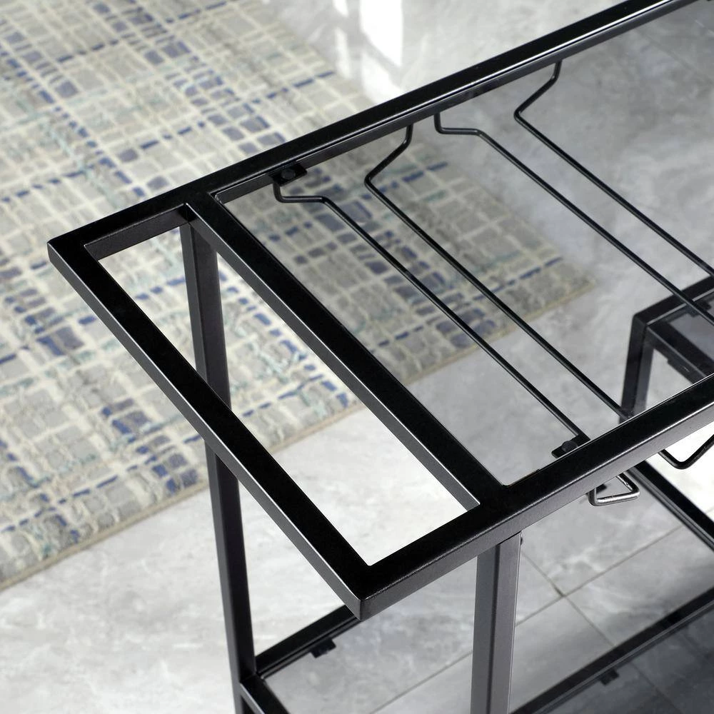 35 x 12.25 x 34 in Rectangular Metal FirsTime & Co. Black Evelyn Bar Cart 5 35 x 12.25 x 34 in Rectangular Metal FirsTime & Co. Black Evelyn Bar Cart - Image 3