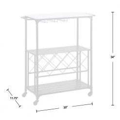 30 x 11.75 x 34 in. Rectangular Metal Black And White Reisling Marbleized Bar Cart by FirsTime & Co. -Sorbus Sales Store black firstime co bar carts 70493 4f 1000
