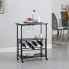 30 x 11.75 x 34 in. Rectangular Metal Black And White Reisling Marbleized Bar Cart by FirsTime & Co.