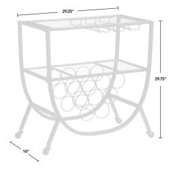 29.25 x 16 x 29.75 in Arched Metal FirsTime & Co. Black Catalina Bar Cart -Sorbus Sales Store black firstime co bar carts 70560 4f 1000