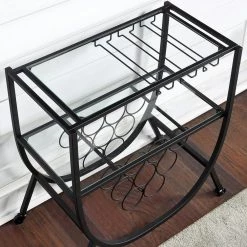 29.25 x 16 x 29.75 in Arched Metal FirsTime & Co. Black Catalina Bar Cart -Sorbus Sales Store black firstime co bar carts 70560 c3 1000