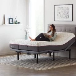 Queen Advanced Bed Base with Wireless Remote by Lucid Comfort Collection -Sorbus Sales Store black lucid comfort collection adjustable beds lul6lpqqab 31 1000