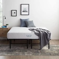 14 in. Steel Platform Bed Frame - Queen by Lucid Comfort Collection -Sorbus Sales Store black lucid comfort collection platform beds lucc22qq14fp 40 1000