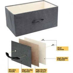 9-Drawer Black Rustic Dresser with Steel Frame Wood Top Easy Pull Fabric Bins 39.5 in. L x 11.5 in. W x 39.5 in. H by Sorbus -Sorbus Sales Store black rustic sorbus dressers drw 9d blk fa 1000