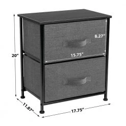 Nighstand 3-Drawer Black Dresser 17.75 in. L x 11.87 in. W x 20 in. H by Sorbus -Sorbus Sales Store black sorbus dressers drw 2d blk 44 1000