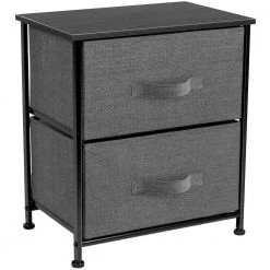 Nighstand 3-Drawer Black Dresser 17.75 in. L x 11.87 in. W x 20 in. H by Sorbus