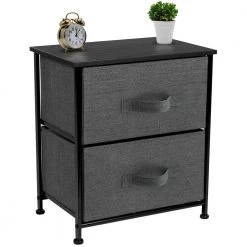 Nighstand 3-Drawer Black Dresser 17.75 in. L x 11.87 in. W x 20 in. H by Sorbus -Sorbus Sales Store black sorbus dressers drw 2d blk c3 1000