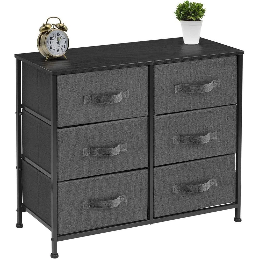 6-Drawer Aqua Dresser Steel Frame Wood Top Easy Pull Fabric Bins 11.5 in. L x 34 in. W x 36 in. H by Sorbus 7 6-Drawer Aqua Dresser Steel Frame Wood Top Easy Pull Fabric Bins 11.5 in. L x 34 in. W x 36 in. H by Sorbus - Image 5