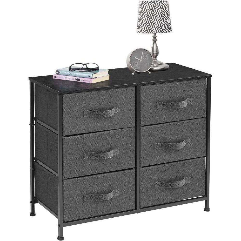 6-Drawer Aqua Dresser Steel Frame Wood Top Easy Pull Fabric Bins 11.5 in. L x 34 in. W x 36 in. H by Sorbus 8 6-Drawer Aqua Dresser Steel Frame Wood Top Easy Pull Fabric Bins 11.5 in. L x 34 in. W x 36 in. H by Sorbus - Image 6