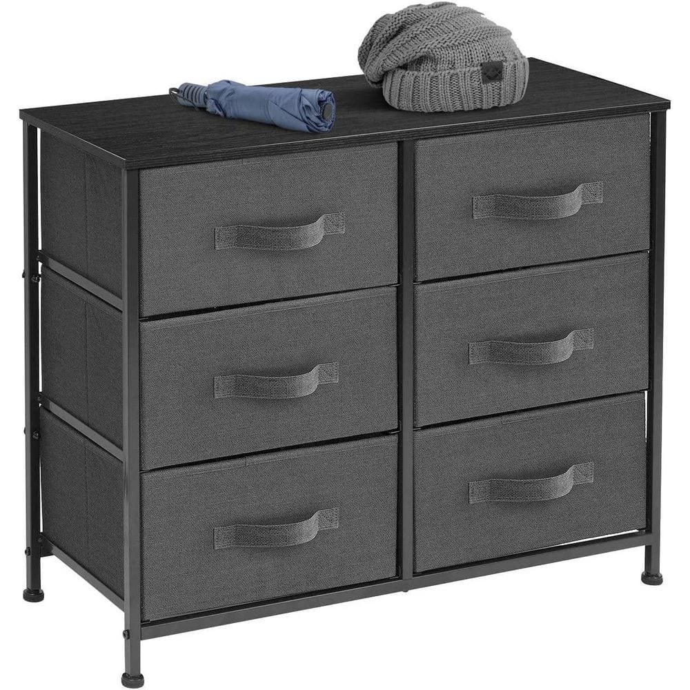 6-Drawer Aqua Dresser Steel Frame Wood Top Easy Pull Fabric Bins 11.5 in. L x 34 in. W x 36 in. H by Sorbus 6 6-Drawer Aqua Dresser Steel Frame Wood Top Easy Pull Fabric Bins 11.5 in. L x 34 in. W x 36 in. H by Sorbus - Image 4