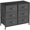 6-Drawer Aqua Dresser Steel Frame Wood Top Easy Pull Fabric Bins 11.5 in. L x 34 in. W x 36 in. H by Sorbus