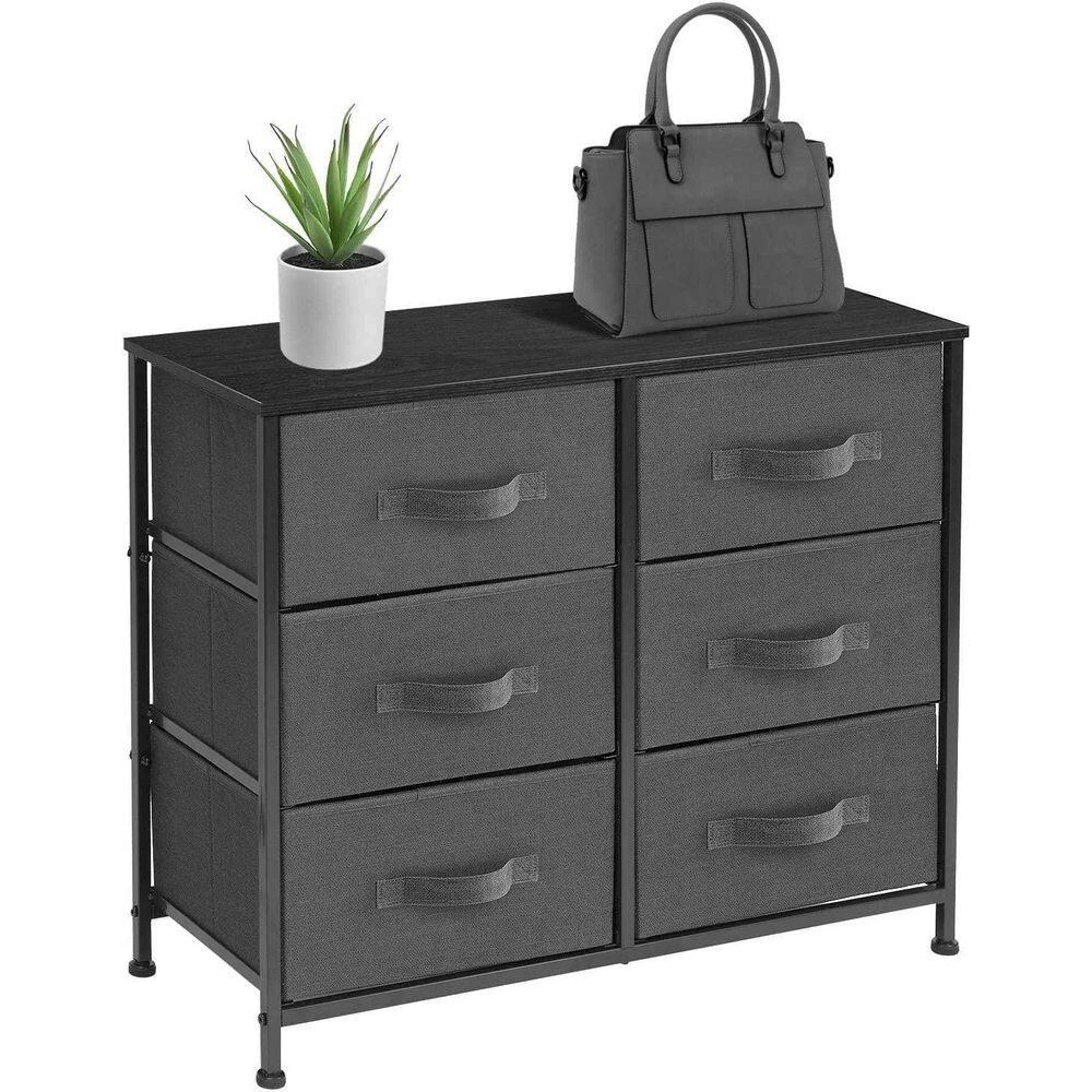 6-Drawer Aqua Dresser Steel Frame Wood Top Easy Pull Fabric Bins 11.5 in. L x 34 in. W x 36 in. H by Sorbus 9 6-Drawer Aqua Dresser Steel Frame Wood Top Easy Pull Fabric Bins 11.5 in. L x 34 in. W x 36 in. H by Sorbus - Image 7