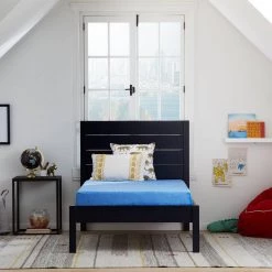 6 in. Medium-Firm Waterproof Gel Memory Foam Tight Top Youth Twin Mattress with Blue Cover by Lucid Comfort Collection -Sorbus Sales Store blue lucid comfort collection mattresses lucc06tt30gfbl c3 1000