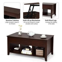41 in. Lift Top Wooden Coffee Table with Storage Lower Shelf, Brown by ANGELES HOME -Sorbus Sales Store brown angeles home coffee tables sa61 9hw337cf c3 1000