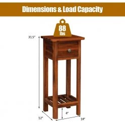 14 in. W Brown Wood 2 Tier End Side Table with Drawer by ANGELES HOME 13 14 in. W Brown Wood 2 Tier End Side Table with Drawer by ANGELES HOME -Sorbus Sales Store brown angeles home end side tables m65 8hw212na 4f 1000