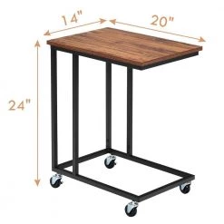 14 in. * 24 in. C-Shaped Wood End Table with Casters, Brown by ANGELES HOME 16 14 in. * 24 in. C-Shaped Wood End Table with Casters, Brown by ANGELES HOME -Sorbus Sales Store brown angeles home end side tables sa61 9hw494bk fa 1000