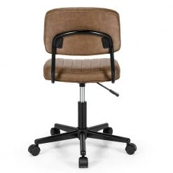 PU Leather Adjustable Swivel Task Chair with Backrest, Brown by ANGELES HOME -Sorbus Sales Store brown angeles home task chairs sa10 9cb208bn 66 1000